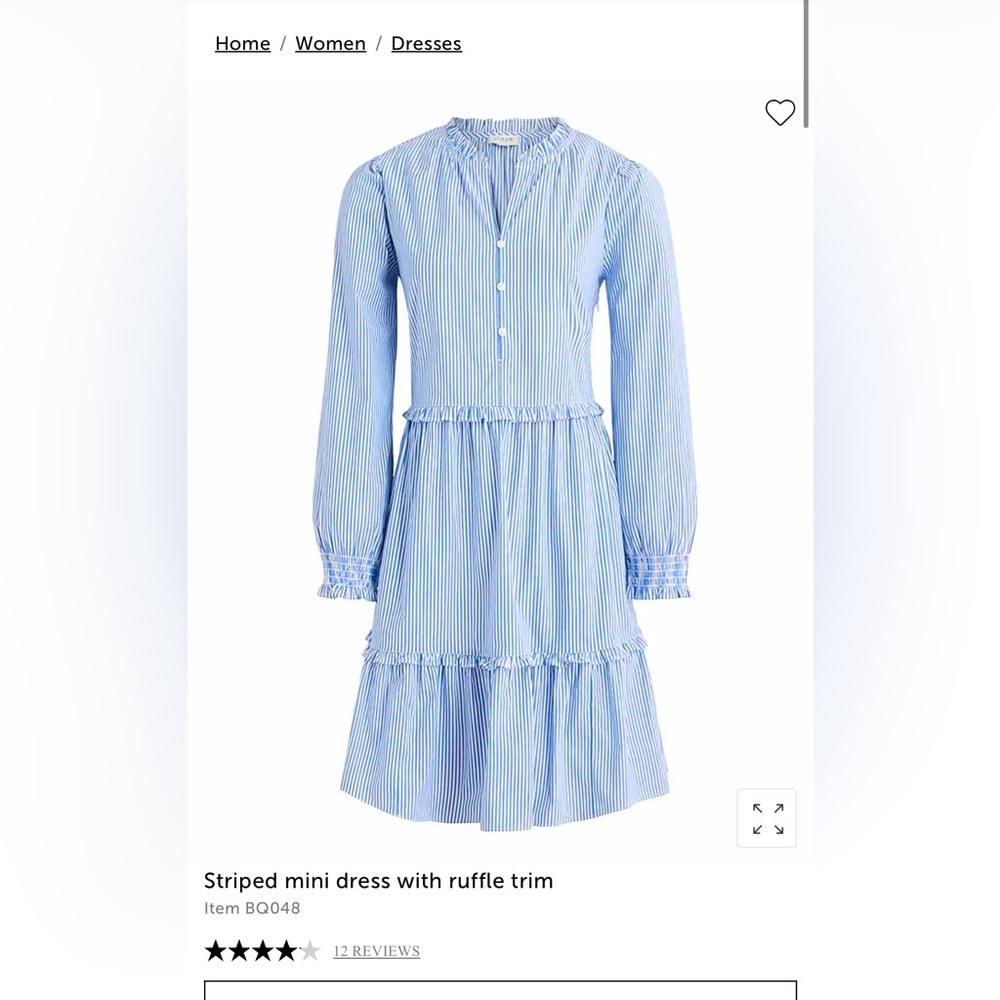 JCrew Factory Striped Mini Dress With Ruffle Trim